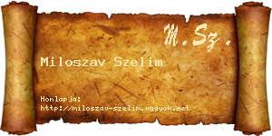 Miloszav Szelim névjegykártya